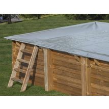 Gre - Bâche d'hivernage pour piscine bois carrée City 2,25 x 2,25 m - Gré Gris, en PVC