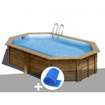 Gre - Kit piscine bois Gré Vermela 6,72 x 4,72 x 1,46 m + Bâche à bulles Bois, en Bois