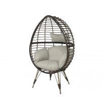 Jardideco - Fauteuil œuf de jardin sur pieds Evora en résine tressée brun Brun Dimensions (L x l x H):91 x 75 x 156 cm Marque:JARDIDECO Matière(s):Pol