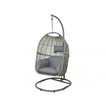 Jardideco - Fauteuil suspendu œuf de jardin gris Royan Gris Dimensions (L x l x H):95 x 95 x 195 cm Marque:JARDIDECO Matière(s):Polyéthylène Nombre de