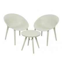 Jardideco - Salon de jardin en plastique Marbella blanc Blanc Coussins:Non inclus Dimensions canapé (L x l x H):Sans canapé Dimensions chaise(s), en P