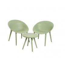 Jardideco - Salon de jardin en plastique Marbella Vert clair Vert Coussins:Non inclus Dimensions canapé (L x l x H):Sans canapé Dimensions chaise(s),