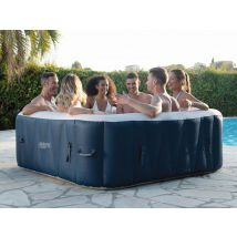 Infinite Spa - Spa gonflable Champion carré Bulles 6 places Bleu, en Vinyle - 185 x 185 x 65 cm - Garantie 2 ans - Installation Piscinéco sur Demande