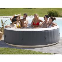 Infinite Spa - Spa gonflable Xtra rond Bulles 8 places Gris, en Vinyle - 240 x 240 x 65 cm - Garantie 2 ans - Installation Piscinéco sur Demande