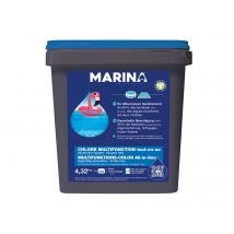 Marina - Chlore multifonction galets pour piscine jusqu'à 15 m³ Blanc, en NC - 4,32 kg