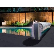 Sofatec - Volet de piscine hors-sol Bali avec fin de course électronique 11,00 x 5,00 m Blanc, en PVC