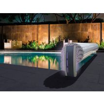 Sofatec - Volet de piscine hors-sol Bali avec fin de course électronique 9,00 x 4,50 m Blanc, en PVC