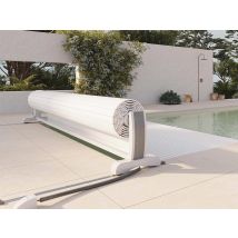 Sofatec - Volet de piscine hors-sol Bali sur rail mécanique 10,00 x 5,00 m Blanc, en PVC