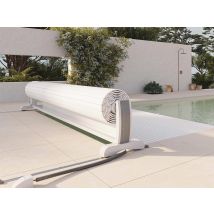 Sofatec - Volet de piscine hors-sol Bali sur rail mécanique 9,00 x 4,50 m Blanc, en PVC