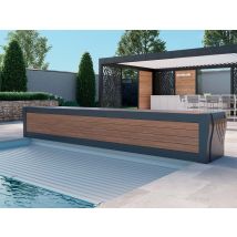 Sofatec - Volet de piscine hors-sol Banc Design 7,00 x 3,50 m Blanc, en PVC