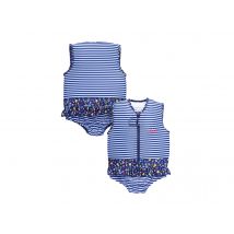 Plouf - Maillot de bain flottant fille Boheme Taille 3 Bleu, en 80% Polyamide