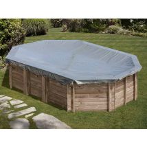 Gre - Bâche d'hivernage pour piscine bois octogonale Avocado 6,56 x 4,56 m - Gré Gris, en PVC