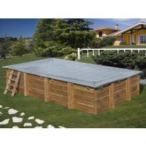 Gre - Bâche d'hivernage pour piscine bois rectangulaire Mango 6,18 x 3,20 m - Gré Gris, en PVC
