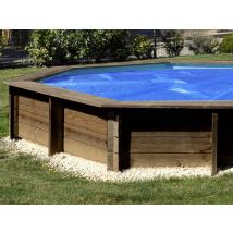 Gre - Bâche à bulles pour piscine bois ronde Ananas Ø 4,28 m - Gré Bleu, en Polyéthylène