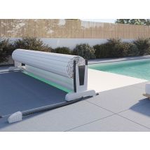 Sofatec - Volet de piscine hors-sol Fidji sur rail 10,00 x 5,00 m Blanc, en PVC