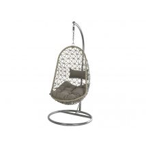 Jardideco - Fauteuil suspendu Bologna Gris Gris Coussins:Inclus Dimensions (L x l x H):95 x 95 x 195 cm Marque:JARDIDECO Matière(s):Oléfine Nombre de