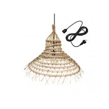 Lumisky - Suspension extérieure GAIA CABLE (Abat jour + CABLE E27 5 m ) - Ø 60 x H 44 cm - LUMISKY Beige Couleur éclairage: Dimensions (L x l x H):60