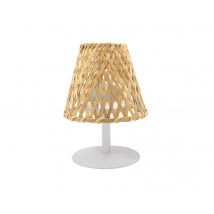 Lumisky - Lampe de table sans fil IBIZA variable - 55 à 110 lumens - 19 x H 26 cm - LUMISKY Beige Couleur éclairage:Blanc chaud, en Bambou - 19 x 19 x