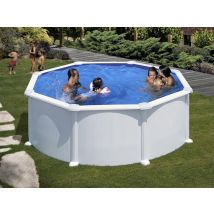 Gre - Piscine acier blanc Atlantis ronde 3,70 x 1,32 m - Gré Blanc, en Acier - Garantie 2 ans