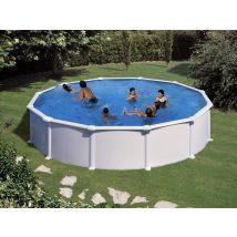 Gre - Piscine acier blanc Atlantis ronde 5,70 x 1,32 m - Gré Blanc, en Acier - Garantie 2 ans