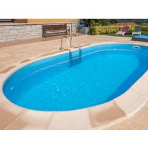 Gre - Piscine enterrée Madagascar ovale 8,00 x 4,00 x 1,50 m - Gré Gris, en Acier - Garantie 10 ans