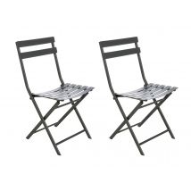 Hesperide - Lot de 2 Chaises de jardin métal pliante Greensboro Graphite Gris Dimensions (L x l x H):51 x 42 x 80 cm Empilable:Non Garantie:2 ans Haut