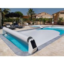Abriblue - Volet de piscine hors-sol Open Solar Energy 10,00 x 5,00 m Blanc, en PVC - Garantie 3 ans