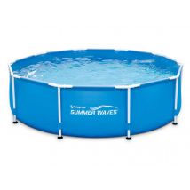 Summer Waves - Piscine tubulaire Active Frame Pool ronde 4,57 x 0,84 m Bleu, en PVC - Installation Piscinéco sur Demande