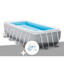 Intex - Kit piscine tubulaire Prism Frame rectangulaire 4,88 x 2,44 x 1,07 m + Kit d'entretien Gris, en PVC - Garantie 2 ans - Installation Piscinéco