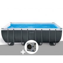 Intex - Kit piscine tubulaire Ultra XTR Frame rectangulaire 5,49 x 2,74 x 1,32 m + Pompe à chaleur Gris, en PVC - Installation Piscinéco sur Demande