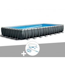 Intex - Kit piscine tubulaire Ultra XTR Frame rectangulaire 9,75 x 4,88 x 1,32 m + Kit d'entretien Gris, en PVC - Garantie 2 ans - Installation Pisci