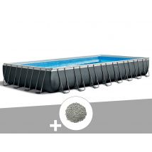 Intex - Kit piscine tubulaire Ultra XTR Frame rectangulaire 9,75 x 4,88 x 1,32 m + 20 kg de zéolite Gris, en PVC - Garantie 2 ans - Installation Pisc