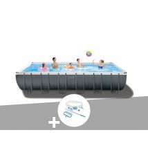 Intex - Kit piscine tubulaire Ultra XTR Frame rectangulaire 7,32 x 3,66 x 1,32 m + Kit d'entretien Gris, en PVC - Garantie 2 ans - Installation Pisci