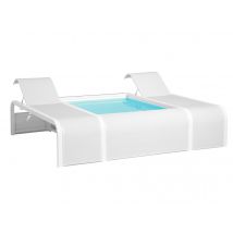 Gre - Piscine aluminium blanc Mariposa rectangulaire avec 2 transats intégrés + aspirateur offert - Gré Blanc, en Acier - Garantie 5 ans