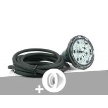 Ccei - Projecteur LED Mid BRiO MID X24 RGBW 24W + Traversée de paroi blanche piscine coque - CCEI