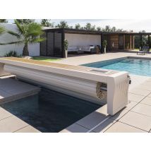 Sofatec - Volet de piscine hors-sol Prestige sur rail solaire 11,00 x 5,00 m Blanc, en PVC