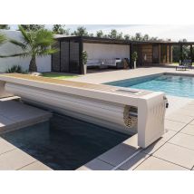 Sofatec - Volet de piscine hors-sol Prestige sur rail solaire 9,00 x 4,50 m Blanc, en PVC