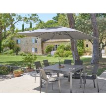 Hesperide - Parasol déporté carré Melhia anthracite - 3 x 3 m - Hespéride Anthracite Diamètre du mât:93 x 74 mm Dimensions de la toile:3 x 3 m Forme:C