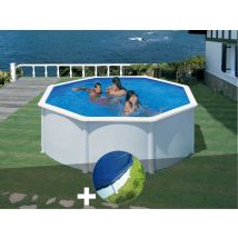 Gre - Kit piscine acier blanc Gré Fidji ronde 3,70 x 1,22 m + Bâche hiver Blanc, en Acier - Garantie 4 ans