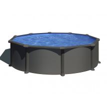 Gre - Piscine acier gris anthracite Juni ronde 4,80 x 1,32 m - Gré Anthracite, en Acier - Garantie 2 ans