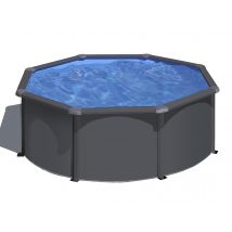 Gre - Piscine acier gris anthracite Louko ronde 3,20 x 1,22 m - Gré Anthracite, en Acier - Garantie 2 ans