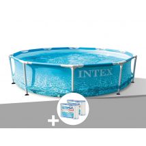 Intex - Kit piscine tubulaire Metal Frame Ocean ronde 3,05 x 0,76 m + 6 cartouches de filtration Bleu, en PVC - Garantie 2 ans - Installation Pisciné