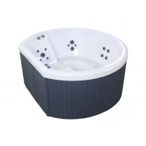 Netspa - Spa acrylique Halfmoon 4 places Gris, en Acrylique - 215 x 195 x 78 cm - Garantie 2 ans
