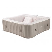 Infinite Spa - Spa gonflable Elite carré Bulles 2 places Beige, en Vinyle - 198 x 198 x 65 cm - Garantie 2 ans - Installation Piscinéco sur Demande