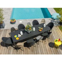 Jardiline - Table de jardin extensible en aluminium, rectangulaire Palma Anthracite Dimensions fermé (L x l x H):180 x 100 x 76 cm Dimensions ouvert (