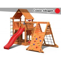 Fungoo - Aire de jeux Big Leader Spider + Bac à sable + Corde + Toboggan Rouge Rouge Dimensions (L x l x H):478 x 445 x 320 cm Garantie:10 ans Marque: