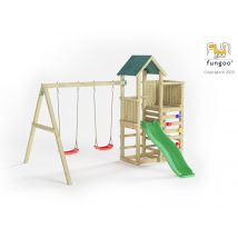 Fungoo - Aire de jeux Chester avec balançoire double Vert Dimensions (L x l x H):310 x 336 x 245 cm Garantie:10 ans Marque:FUNGOO Matière(s):Bois Nomb