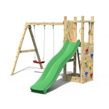 Fungoo - Aire de jeux Funny 3 avec balançoire double Vert Dimensions (L x l x H):345 x 284 x 210 cm Garantie:10 ans Marque:FUNGOO Matière(s):Bois Nomb