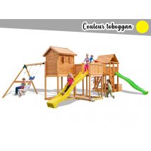 Fungoo - Aire de jeux Maxi Play BoxToboggan Jaune Jaune Dimensions (L x l x H):750 x 650 x 305 cm Garantie:10 ans Marque:FUNGOO Matière(s):Bois Nombre