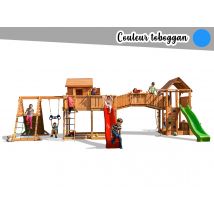 Fungoo - Aire de jeux Maxi Spider LandToboggan Bleu Bleu Dimensions (L x l x H):955 x 575 x 305 cm Garantie:10 ans Marque:FUNGOO Matière(s):Bois Nombr